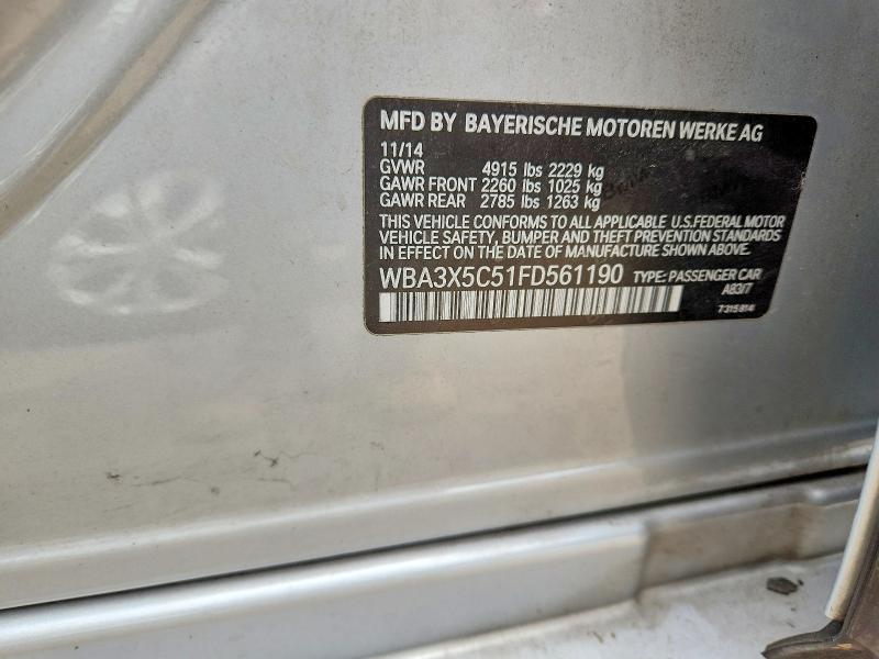 Продаж на аукціоні авто 2015 Bmw 328, vin: WBA3X5C51FD561190, номер лоту: 53997456