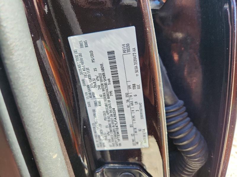 Aukcja sprzedaży 2020 Ford F150, vin: 1FTEW1E47LFA39224, numer aukcji: 54426356