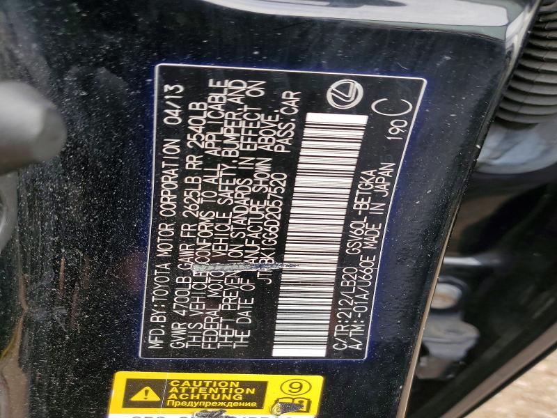 2013 Lexus Es მანქანა იყიდება აუქციონზე, vin: JTHBK1GG6D2057520, აუქციონის ნომერი: 52468736
