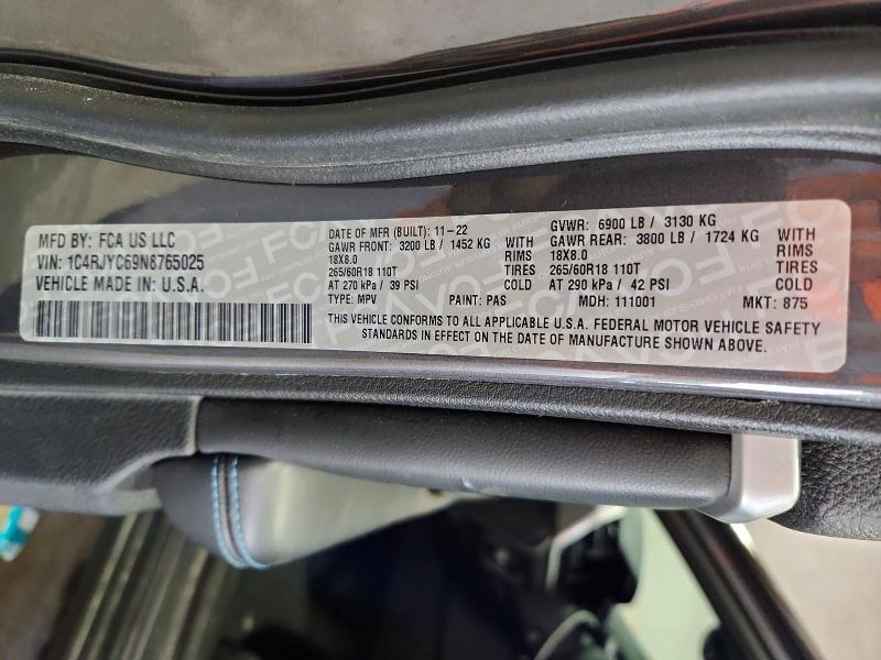 Продаж на аукціоні авто 2022 Jeep Grand Cherokee, vin: 1C4RJYC69N8765025, номер лоту: 52201146