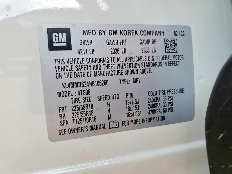 Aukcja sprzedaży 2022 Buick Encore Gx, vin: KL4MMDS24NB106260, numer aukcji: 54091106