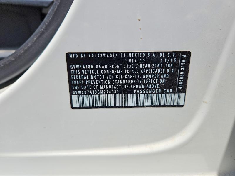 Продаж на аукціоні авто 2016 Volkswagen Jetta, vin: 3VW267AJ9GM274339, номер лоту: 54155676