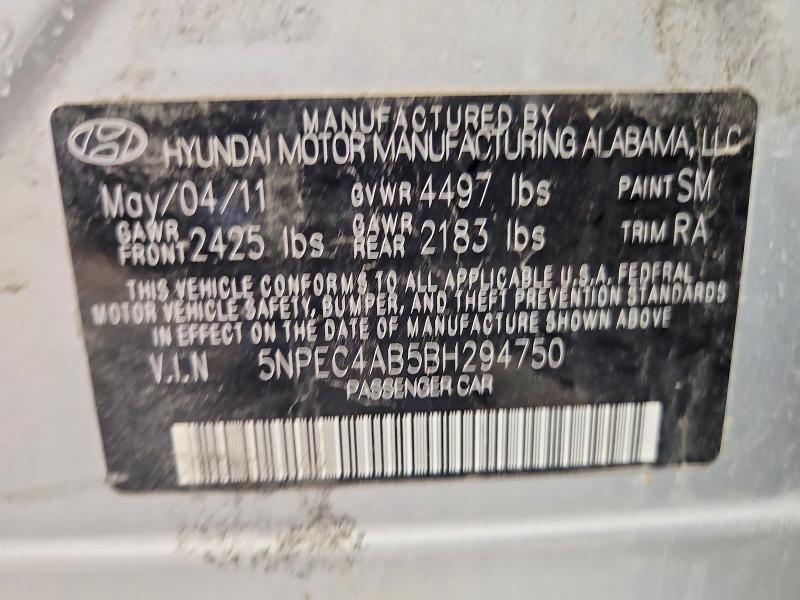 Aukcja sprzedaży 2011 Hyundai Sonata, vin: 5NPEC4AB5BH294750, numer aukcji: 54484006