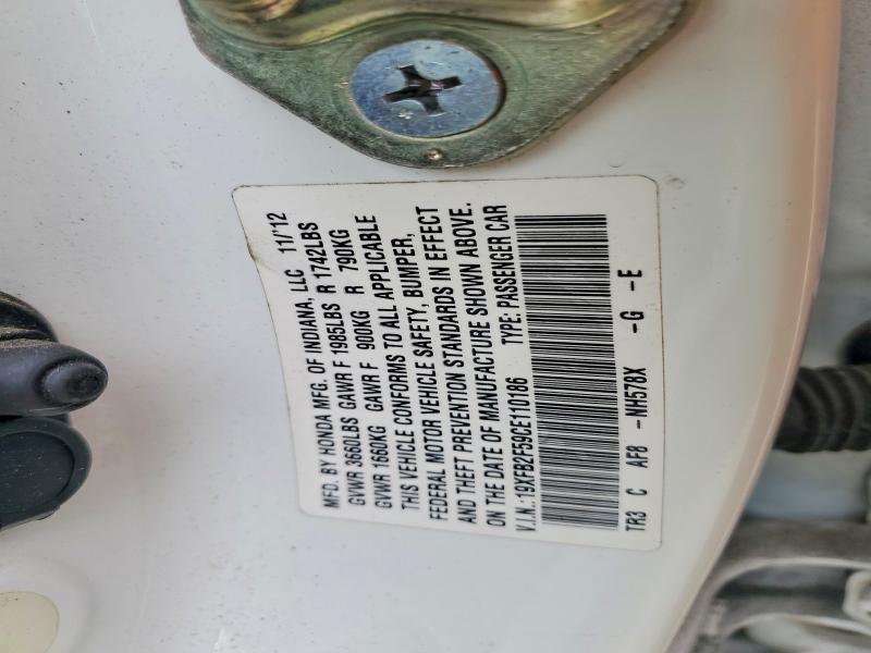 Aukcja sprzedaży 2012 Honda Civic, vin: 19XFB2F59CE110186, numer aukcji: 54412146