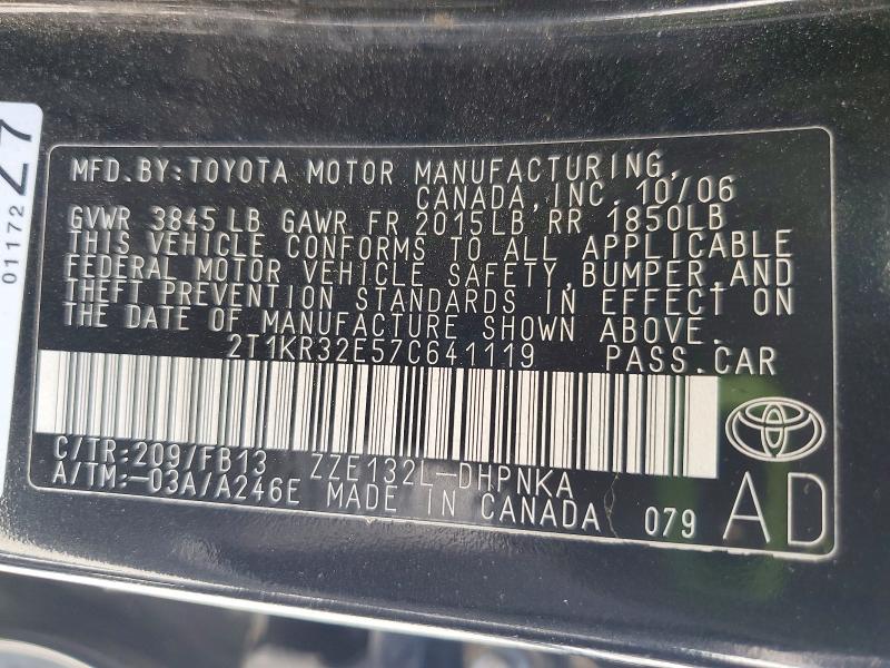 Продаж на аукціоні авто 2007 Toyota Corolla Matrix, vin: 2T1KR32E57C641119, номер лоту: 53093246