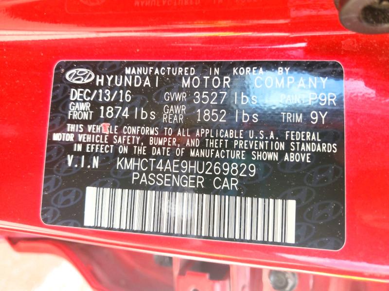 2017 Hyundai Accent მანქანა იყიდება აუქციონზე, vin: KMHCT4AE9HU269829, აუქციონის ნომერი: 53421696