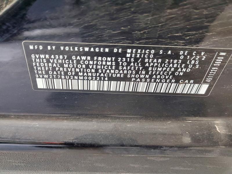 Aukcja sprzedaży 2022 Volkswagen Jetta, vin: 3VW2T7BU2NM002214, numer aukcji: 54306476