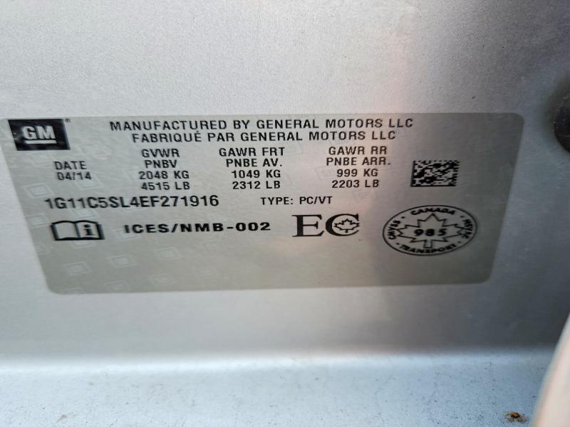 Продажа на аукционе авто 2014 Chevrolet Malibu, vin: 1G11C5SL4EF271916, номер лота: 54377416