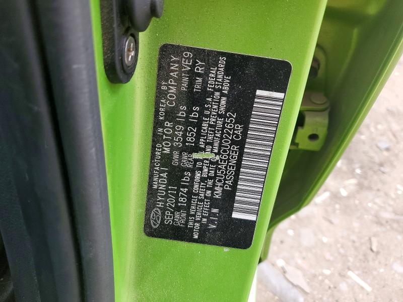 Aukcja sprzedaży 2012 Hyundai Accent, vin: KMHCU5AE6CU022652, numer aukcji: 53653116