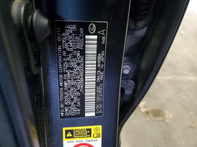 Продажа на аукционе авто 2011 Lexus Ct, vin: JTHKD5BHXB2006360, номер лота: 52414086