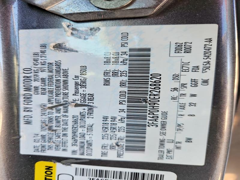 Продажа на аукционе авто 2014 Ford Fusion, vin: 3FA6P0H90ER268620, номер лота: 53928946