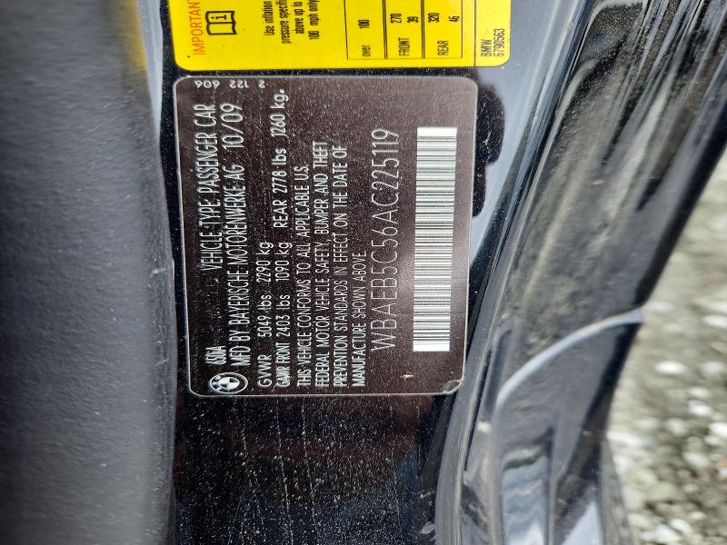 52290536 :رقم المزاد ، WBAEB5C56AC225119 vin ، 2010 Bmw 650 مزاد بيع