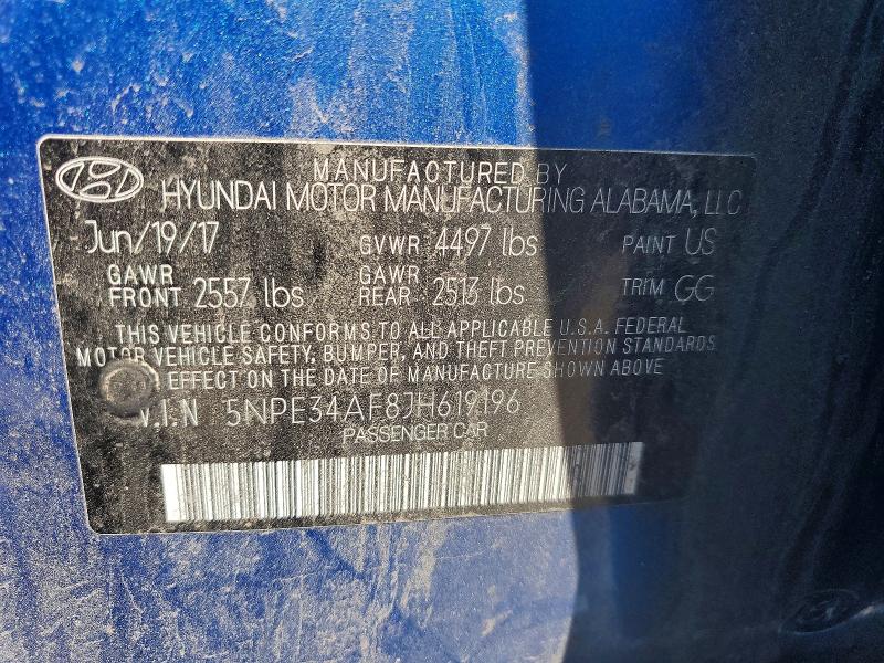 Продажа на аукционе авто 2018 Hyundai Sonata, vin: 5NPE34AF8JH619196, номер лота: 54133366