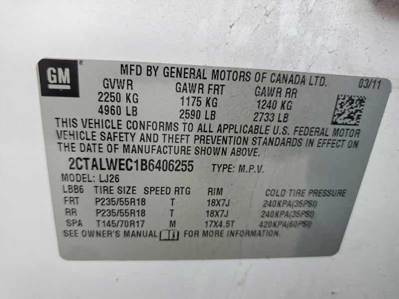 Продаж на аукціоні авто 2011 Gmc Terrain, vin: 2CTALWEC1B6406255, номер лоту: 52262926