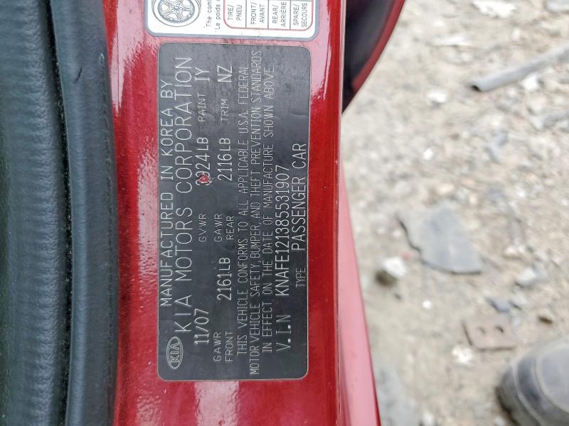 Продажа на аукционе авто 2008 Kia Spectra, vin: KNAFE121385531907, номер лота: 53796286