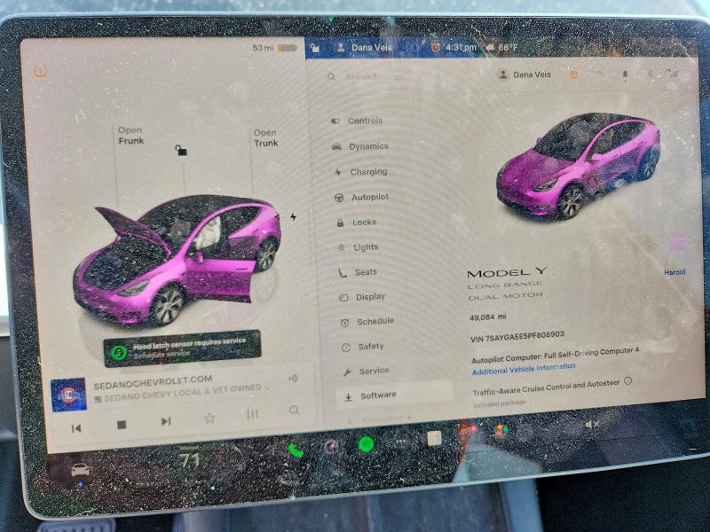 Продаж на аукціоні авто 2023 Tesla Model Y, vin: 7SAYGAEE5PF808903, номер лоту: 54798426