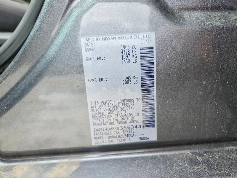 2024 Nissan Altima მანქანა იყიდება აუქციონზე, vin: 1N4BL4DV8RN356344, აუქციონის ნომერი: 52646046