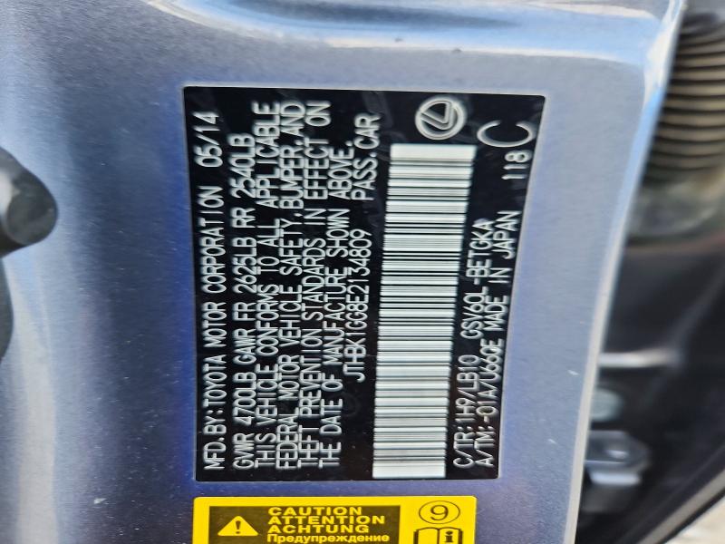 2014 Lexus Es მანქანა იყიდება აუქციონზე, vin: JTHBK1GG8E2134809, აუქციონის ნომერი: 52315686