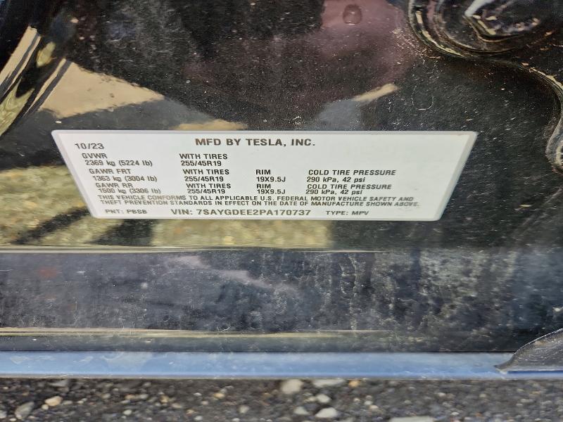 Продажа на аукционе авто 2023 Tesla Model Y, vin: 7SAYGDEE2PA170737, номер лота: 50322366