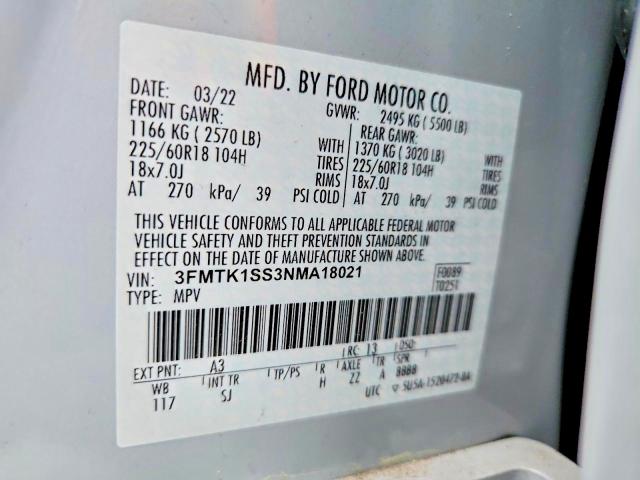 Продаж на аукціоні авто 2022 Ford Mustang Mach-e, vin: 3FMTK1SS3NMA18021, номер лоту: 52738176