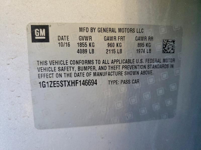 Продажа на аукционе авто 2017 Chevrolet Malibu, vin: 1G1ZE5STXHF146694, номер лота: 54502596