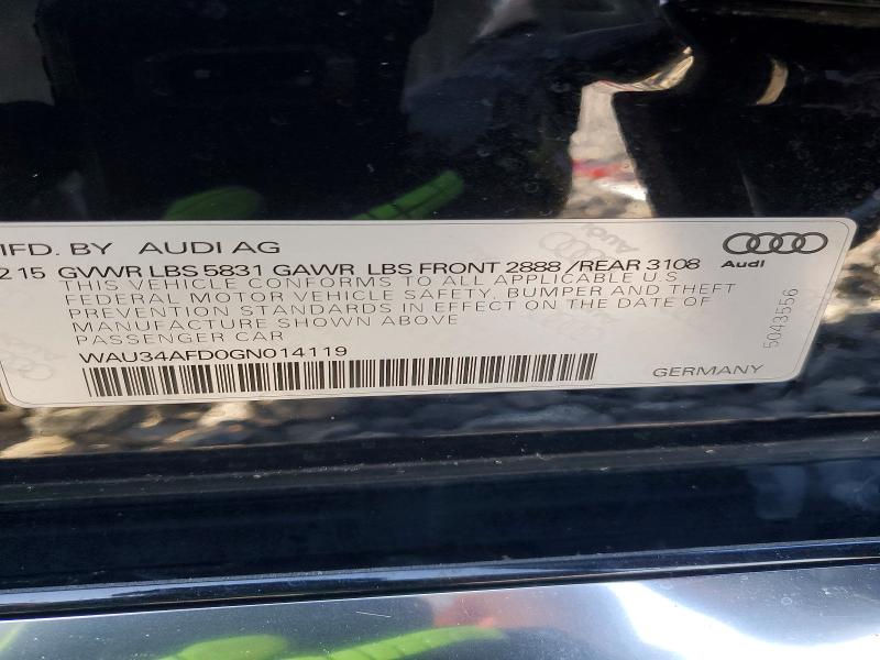 Продаж на аукціоні авто 2016 Audi A8, vin: WAU34AFD0GN014119, номер лоту: 54124346