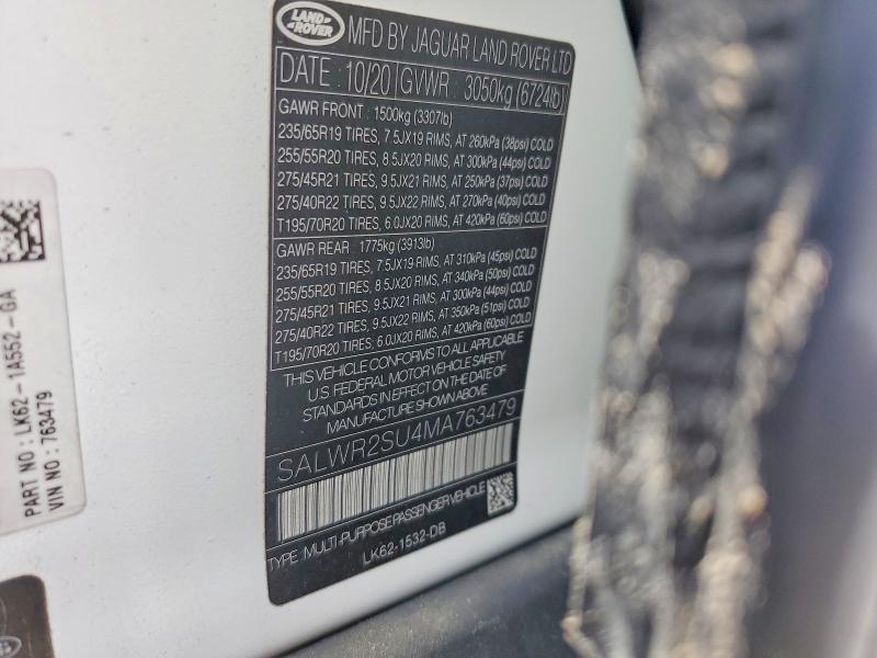 53175136 :رقم المزاد ، SALWR2SU4MA763479 vin ، 2021 Land Rover Range Rover Sport مزاد بيع