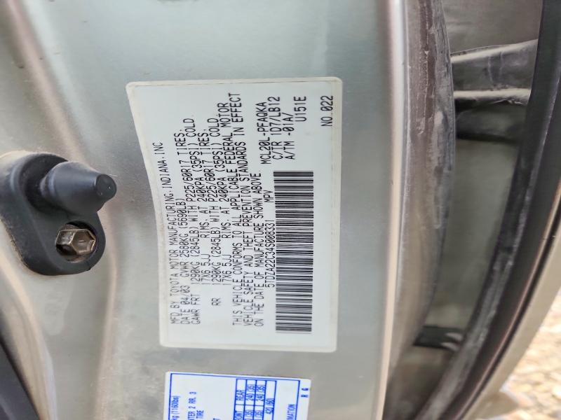 Aukcja sprzedaży 2004 Toyota Sienna, vin: 5TDZA22C34S008331, numer aukcji: 54468646