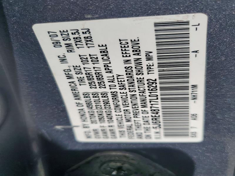 Aukcja sprzedaży 2007 Honda Cr-v, vin: 5J6RE48717L016292, numer aukcji: 54243986