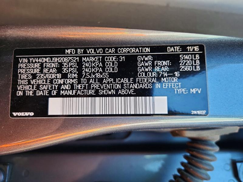 Продаж на аукціоні авто 2017 Volv Xc60, vin: YV440MDJ9H2087521, номер лоту: 52802626