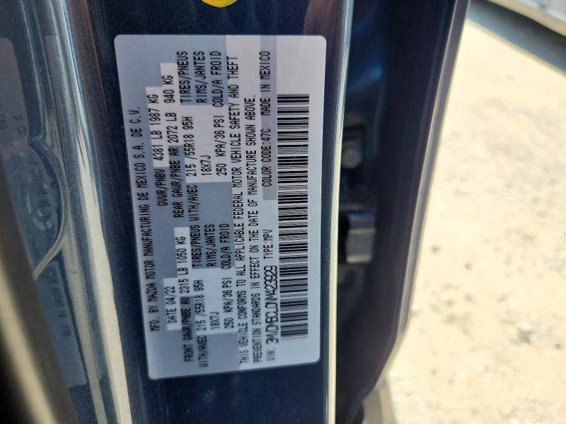 53607716 :رقم المزاد ، 3MVDMBCL0NM423929 vin ، 2022 Mazda Cx-30 مزاد بيع