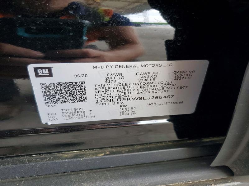 Aukcja sprzedaży 2020 Chevrolet Traverse, vin: 1GNERFKW8LJ266467, numer aukcji: 54705416