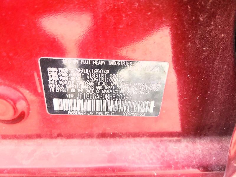 54010536 :رقم المزاد ، JF1GE6A60BH520392 vin ، 2011 Subaru Impreza مزاد بيع