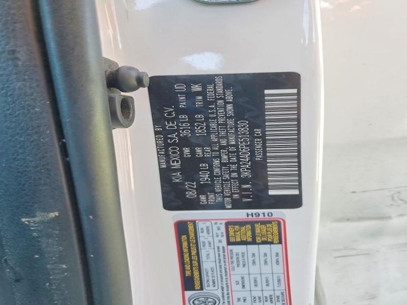 52323926 :رقم المزاد ، 3KPA24AD6PE513830 vin ، 2023 Kia Rio مزاد بيع