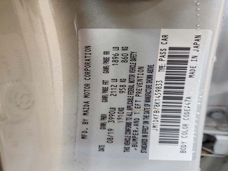 55000846 :رقم المزاد ، JM1DKFB78K1459833 vin ، 2019 Mazda Cx-3 مزاد بيع