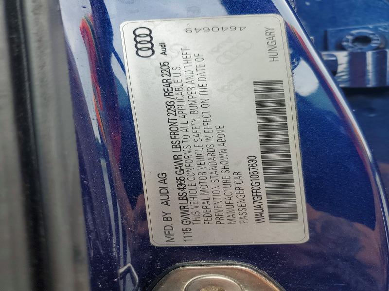 2016 Audi A3 მანქანა იყიდება აუქციონზე, vin: WAUA7GFF0G1057630, აუქციონის ნომერი: 54725216