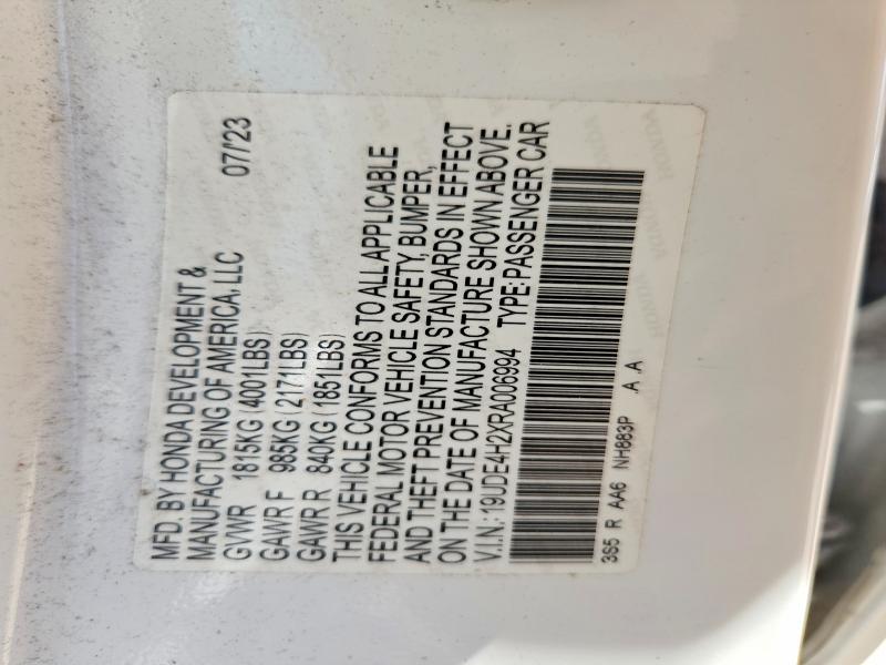 53335856 :رقم المزاد ، 19UDE4H2XRA006994 vin ، 2024 Acura Integra مزاد بيع