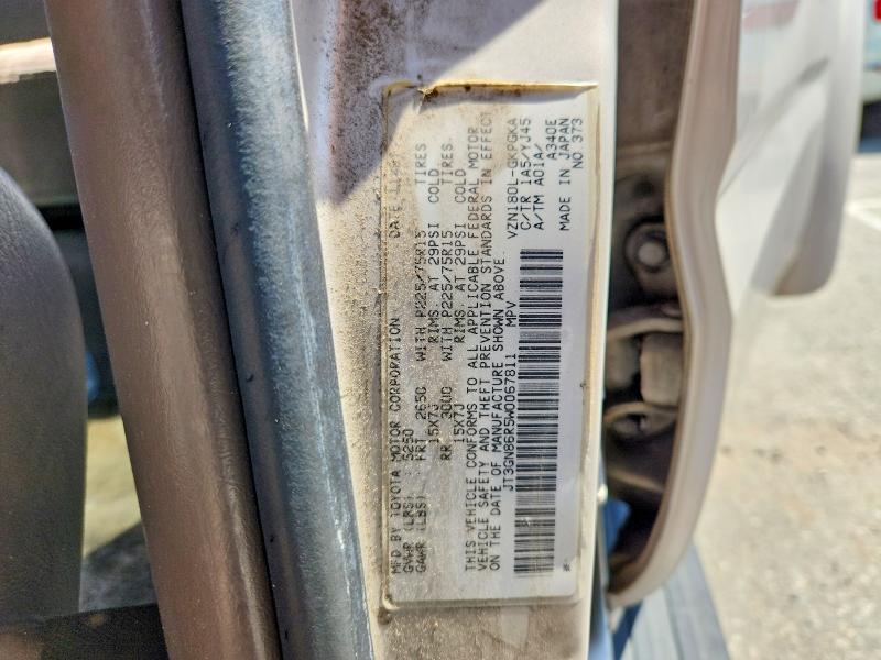 1998 Toyota 4runner მანქანა იყიდება აუქციონზე, vin: JT3GN86R5W0067811, აუქციონის ნომერი: 52214376