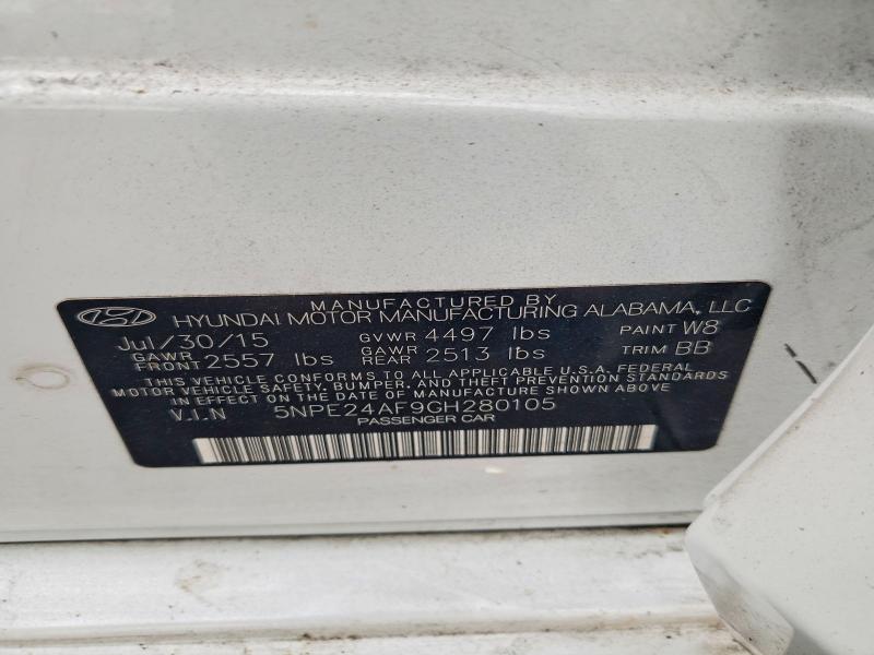 Продаж на аукціоні авто 2016 Hyundai Sonata, vin: 5NPE24AF9GH280105, номер лоту: 54840256