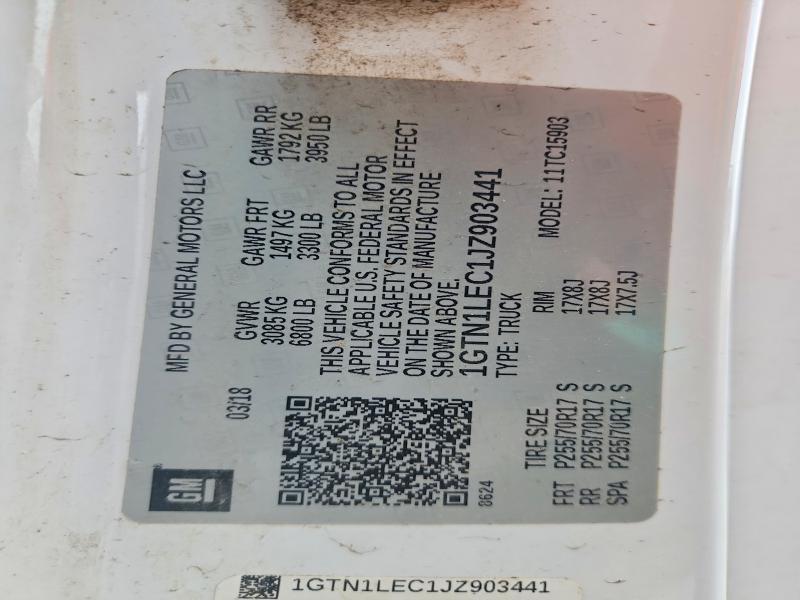 Aukcja sprzedaży 2018 Gmc Sierra, vin: 1GTN1LEC1JZ903441, numer aukcji: 54480476