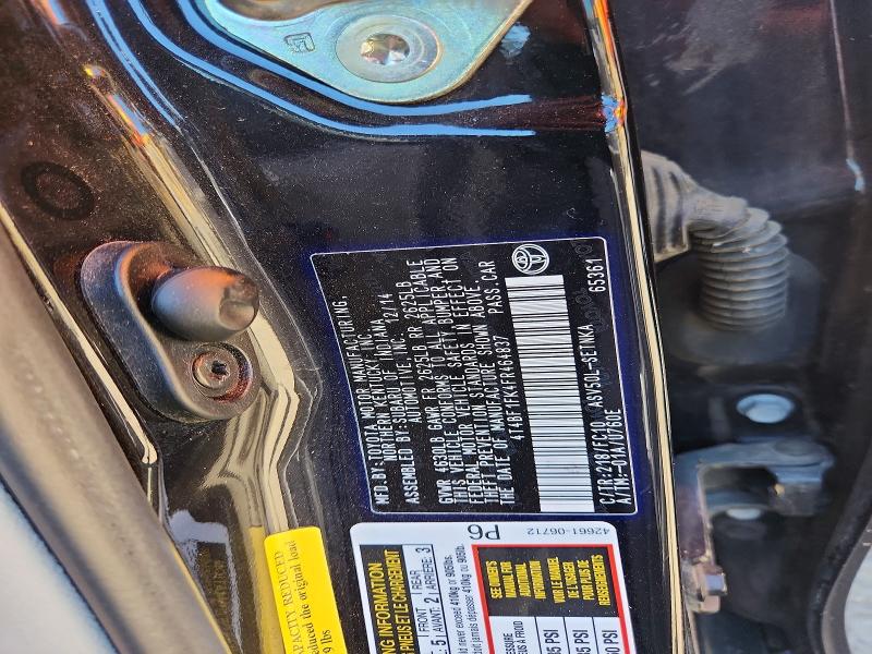 53367596 :رقم المزاد ، 4T4BF1FK4FR464837 vin ، 2015 Toyota Camry مزاد بيع