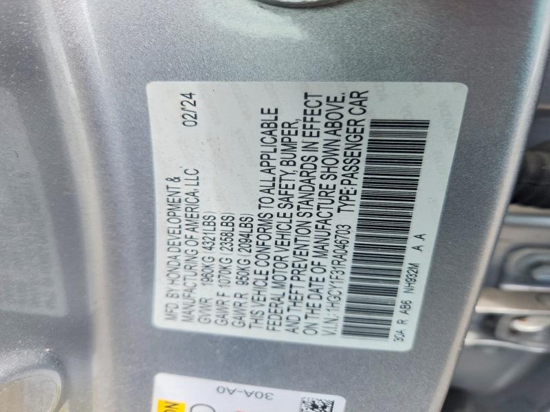 Aukcja sprzedaży 2024 Honda Accord, vin: 1HGCY1F31RA046703, numer aukcji: 54529316