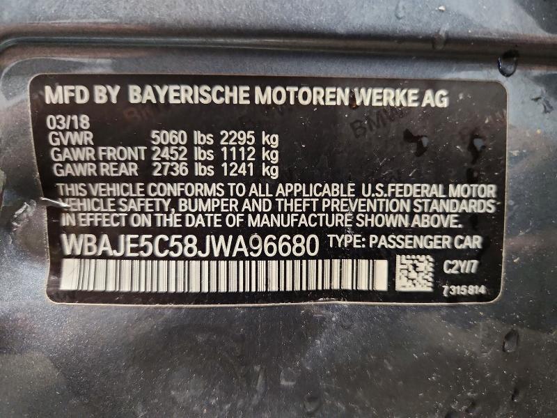 Продаж на аукціоні авто 2018 Bmw 540, vin: WBAJE5C58JWA96680, номер лоту: 51858826