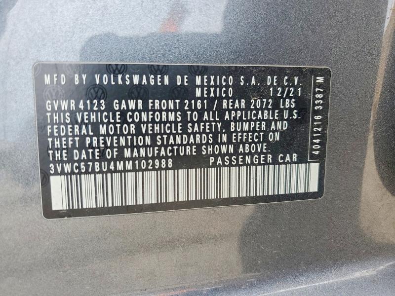 Aukcja sprzedaży 2021 Volkswagen Jetta, vin: 3VWC57BU4MM102988, numer aukcji: 53266666