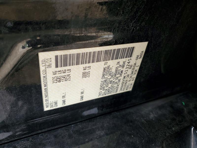 Aukcja sprzedaży 2021 Nissan Maxima, vin: 1N4AA6EV3MC513245, numer aukcji: 54772246