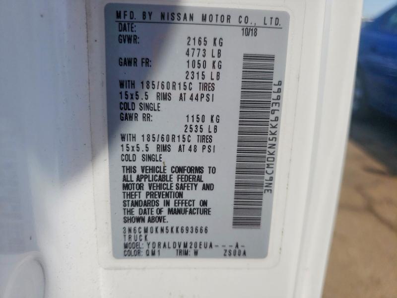 Продаж на аукціоні авто 2019 Nissan Nv200, vin: 3N6CM0KN5KK693666, номер лоту: 51283146
