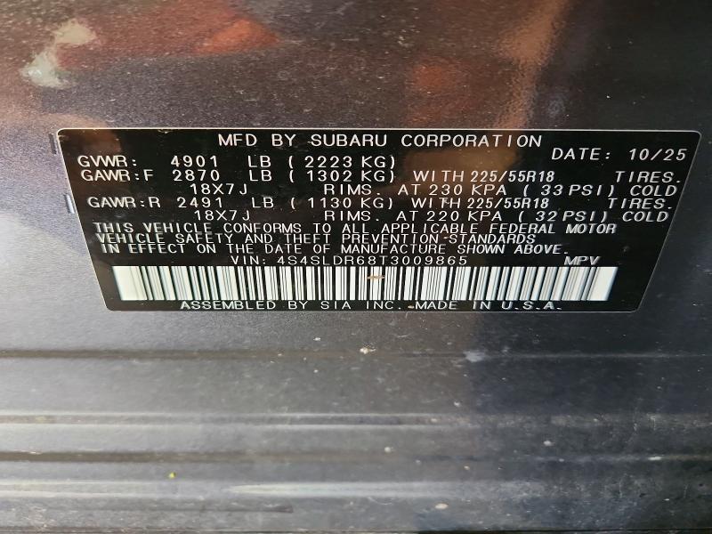 Продаж на аукціоні авто 2026 Subaru Forester, vin: 4S4SLDR68T3009865, номер лоту: 54095306