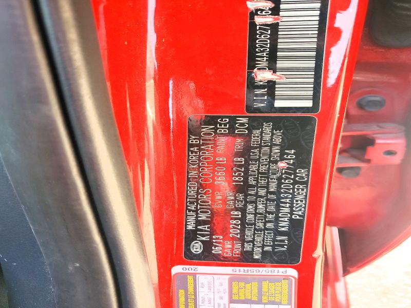 Aukcja sprzedaży 2013 Kia Rio, vin: KNADM4A32D6277464, numer aukcji: 55440906