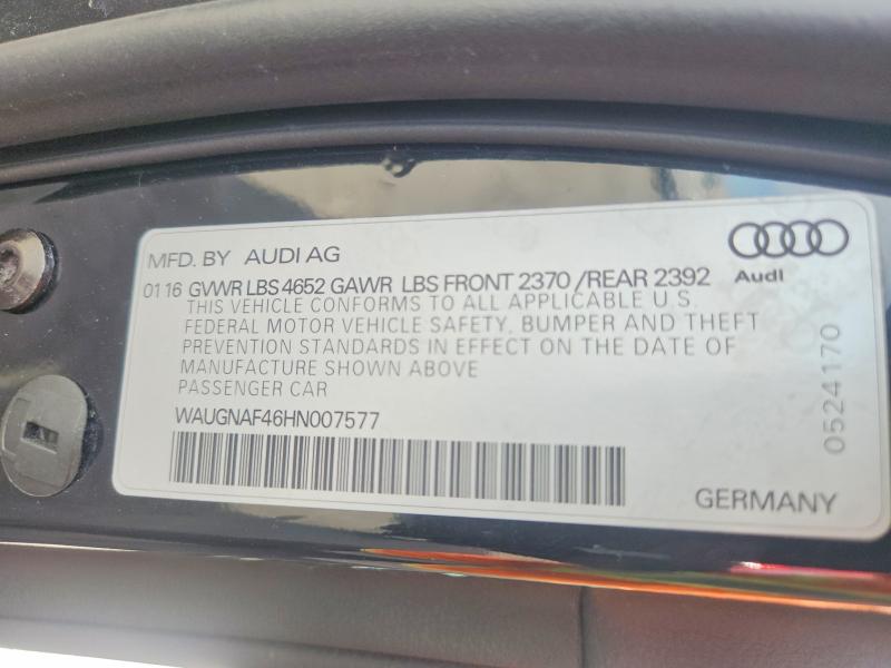 Продаж на аукціоні авто 2017 Audi A4, vin: WAUGNAF46HN007577, номер лоту: 53528896
