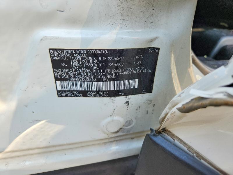 Aukcja sprzedaży 2016 Toyota Rav4, vin: JTMZFREV3GJ084446, numer aukcji: 54531946